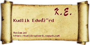 Kudlik Edvárd névjegykártya